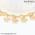 74620- Xuping Luck Elephant Jewelry Animal Gold Pulsera al por mayor